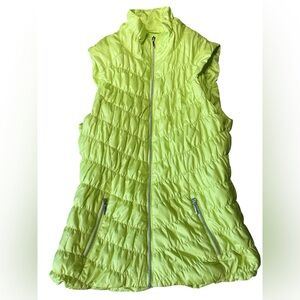GG Blue Lime Green Puffer Vest. Medium. 36” Bust. Pockets